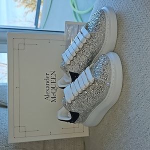 Alexander McQueen Black and Chrystal Tennis Shoes
